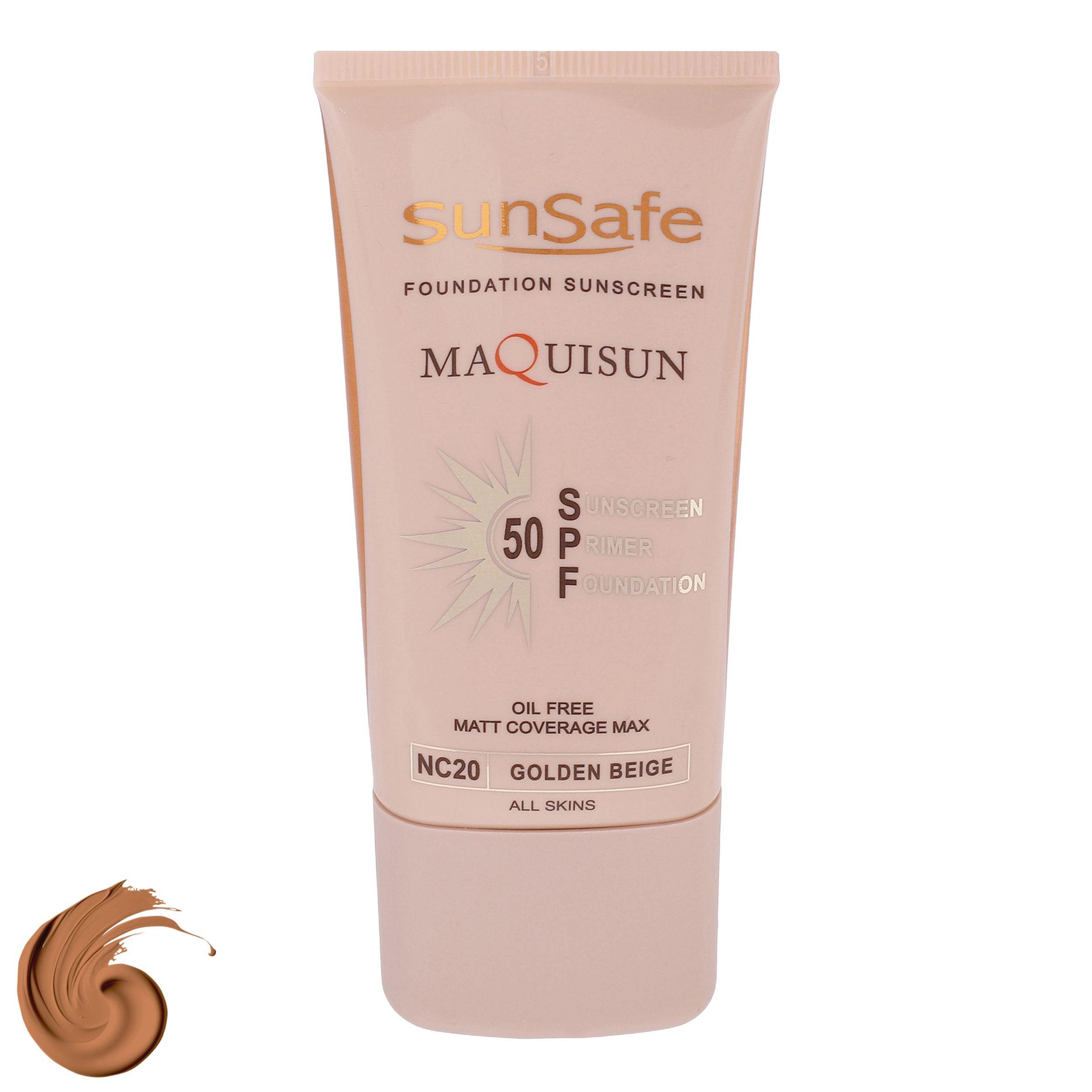 ضد آفتاب کرم پودری و پرایمری سان سیف SPF50 مدل NC20 حجم 40 میلیلیتر کرم ضدآفتاب رنگی سانسیف SPF50 مدل NC20 مناسب انواع پوست، حجم 40 میلیلیتر