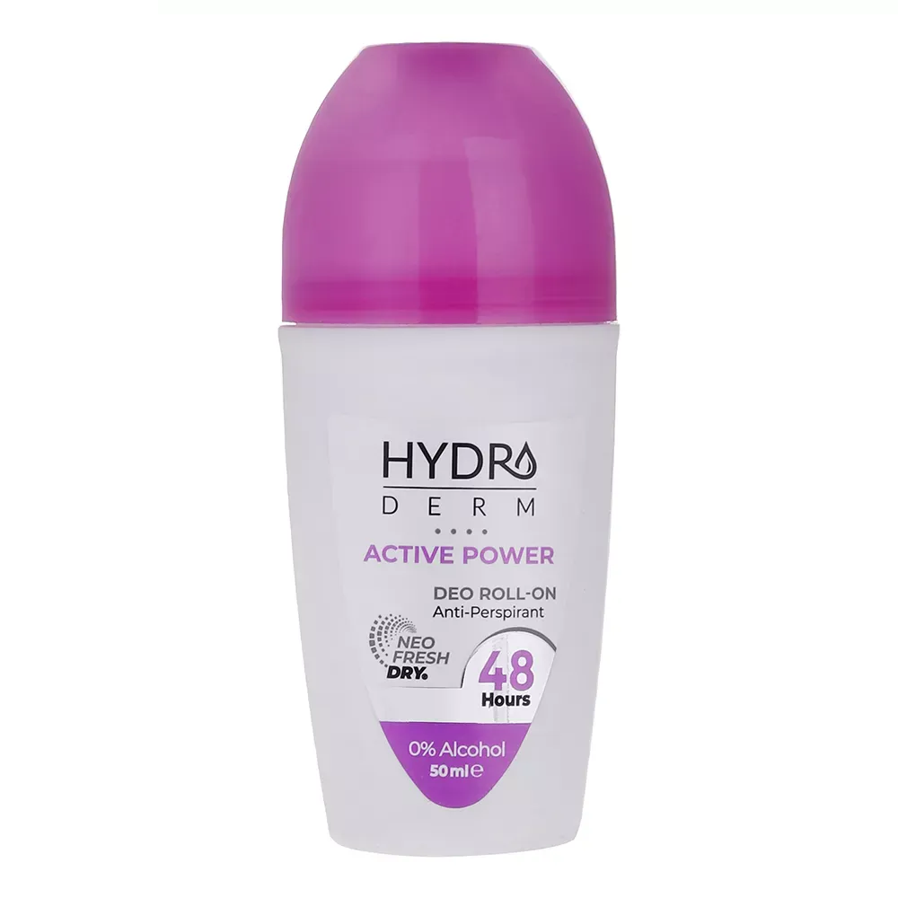رول ضد تعریق زنانه هیدرودرم مدل Active Power حجم 50 میلی لیتر رول ضد تعریق زنانه هیدرودرم مدل Active Power حجم 50 میلی لیتر