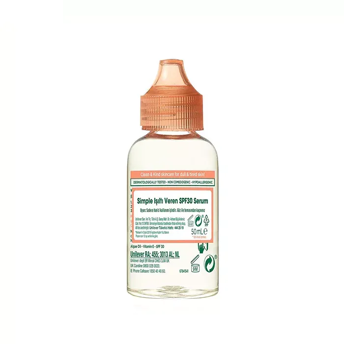 خرید سرم روشن کننده و ضد آفتاب spf 30 سیمپل حجم 50 میلی لیتر