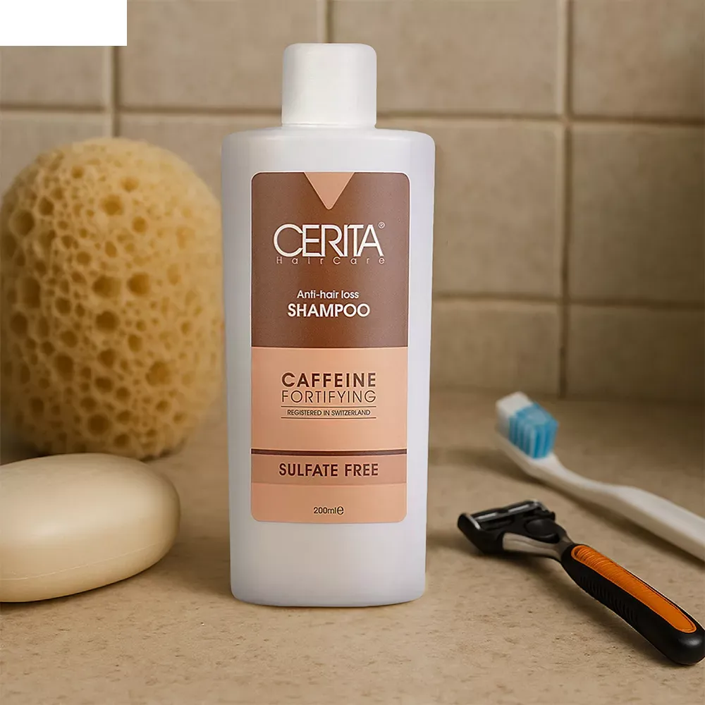 شامپو تقویت کننده و ضد ریزش مو سریتا مدل Caffein حجم 200 میلی لیتر
