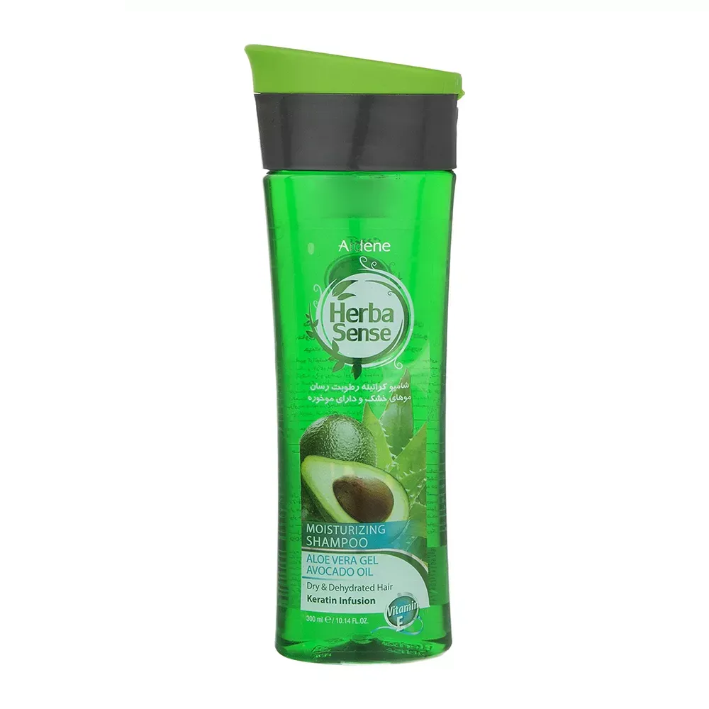 شامپو کراتینه و رطوبت رسان آردن هرباسنس حاوی ژل آلوئه ورا و آووکادو حجم 300 میلی لیتر شامپو کراتینه و رطوبت رسان آردن هرباسنس مدل آووکادو مناسب موهای آسب دیده و شکننده حجم 300 میلی لیتر