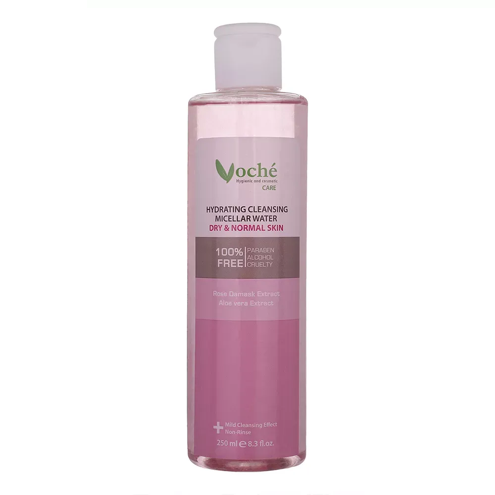 میسلار واتر وچه مدل Hydrating مناسب پوست خشک و معمولی حجم 250 میلی لیتر محلول پاک کننده آرایش صورت وچه مدل DN حجم 250 میلی لیتر
