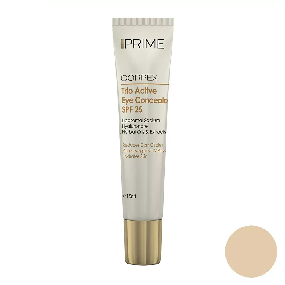 کانسیلر دور چشم پرایم SPF25 شماره 101 کانسیلر پرایم مدل Corpex Trio Active SPF 25 حجم 15 میلی لیتر