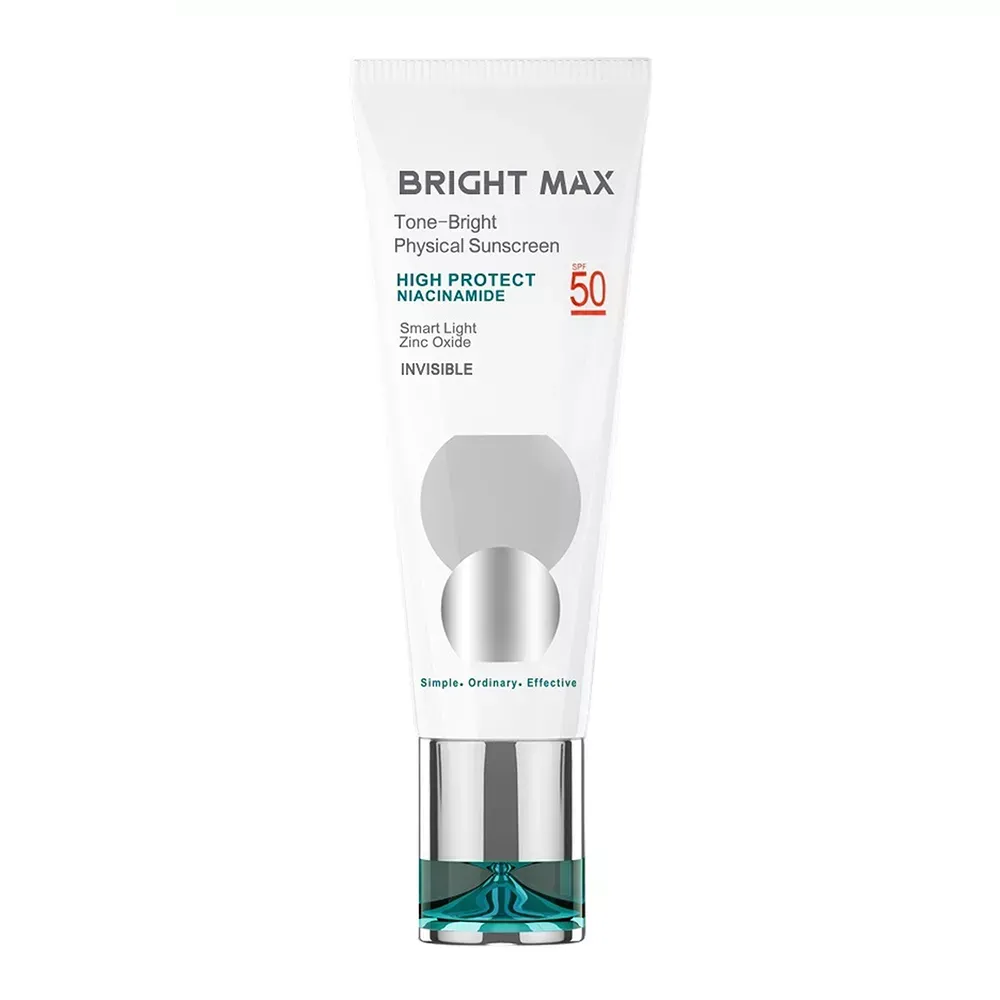 ضد آفتاب فیزیکال بی رنگ برایت مکس SPF50 مدل Tone Bright حجم 40 میلی‌لیتر