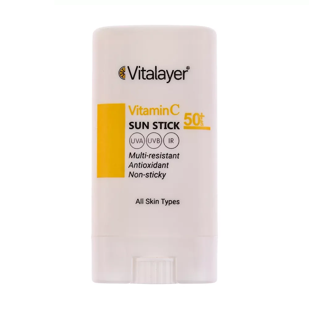 ضد آفتاب استیکی بی‌رنگ ویتالیر SPF 50 مدل Vitamin C حجم 20 میلی‌ لیتر