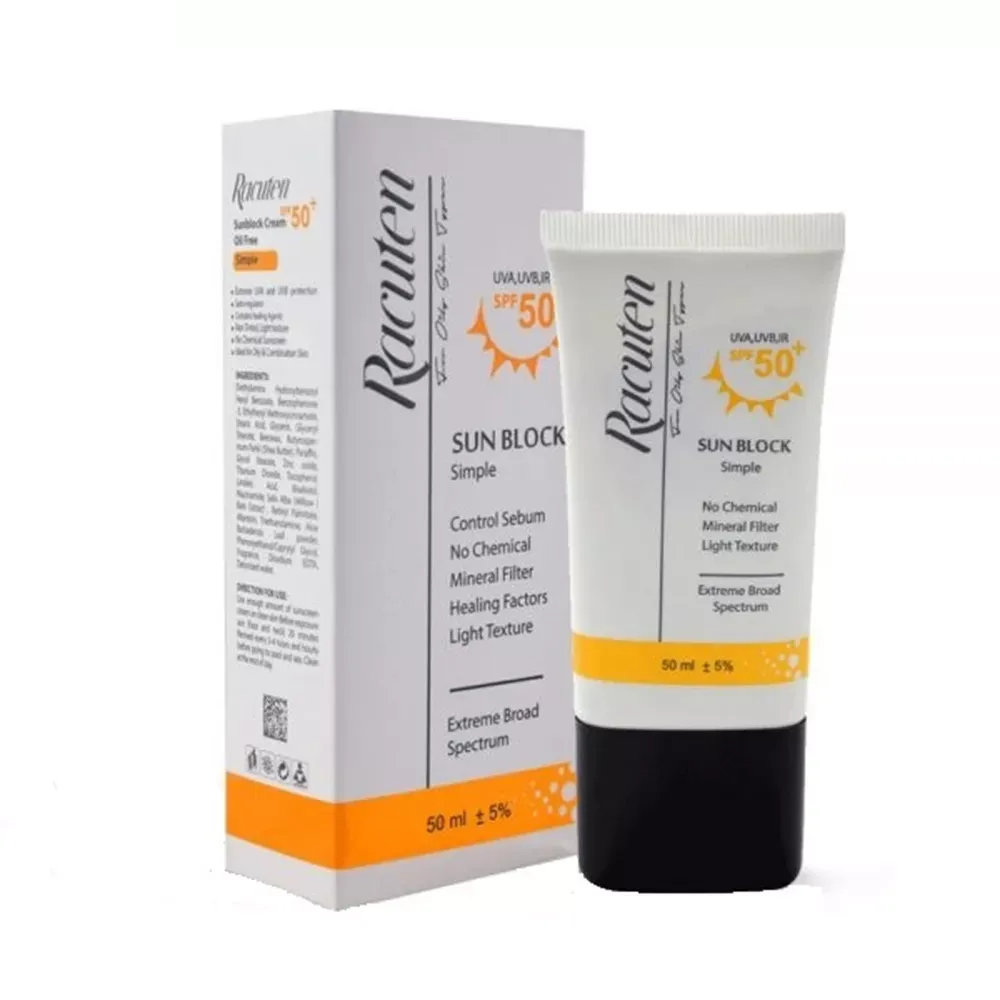 کرم ضد آفتاب بی رنگ راکوتن SPF50 مناسب پوست حساس حجم 50 میلی لیتر