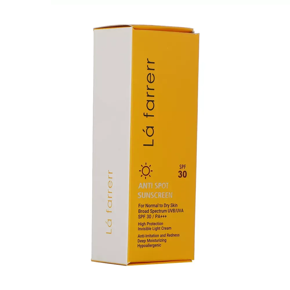 کرم ضدآفتاب و ضدلک بیرنگ لافارر مدل SPF30، مناسب پوستهای خشک و معمولی، حجم 40 میلیلیتر