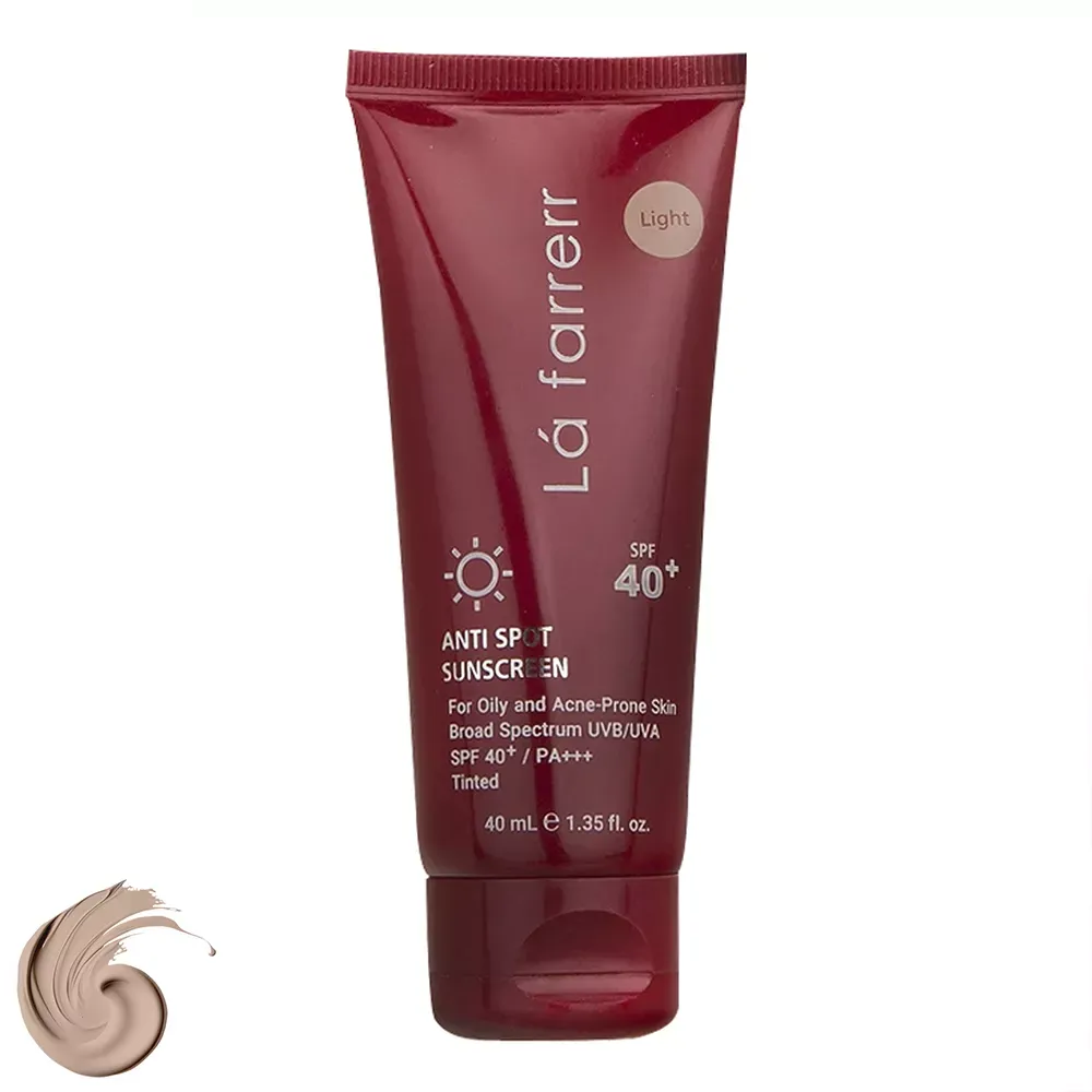 کرم ضد آفتاب و ضد لک رنگی لافارر SPF40-Light مناسب پوست‌ چرب حجم 40 میلی‌لیتر