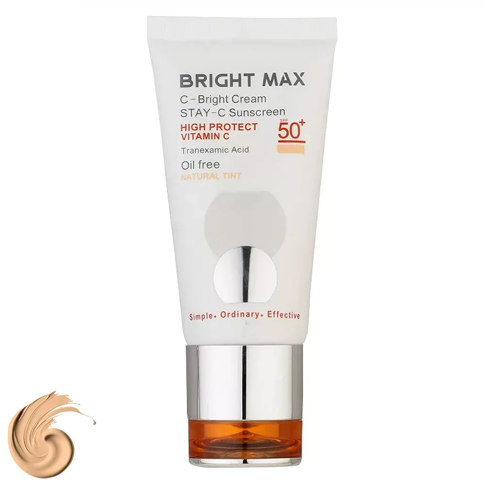 کرم ضد آفتاب رنگی برایت مکس دارای SPF50 حاوی ویتامین C حجم 50 میلی‌لیتر