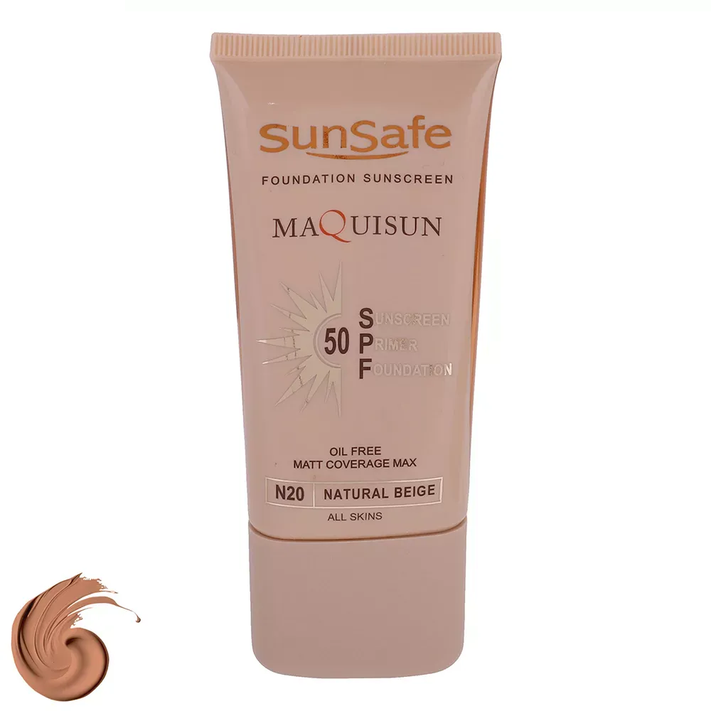 ضد آفتاب کرم پودری و پرایمری سان سیف SPF50 مدل N20 حجم 40 میلی‌لیتر
