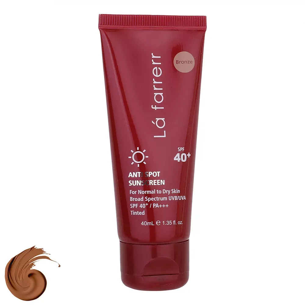 کرم ضد آفتاب و ضد لک رنگی لافارر SPF40-Bronze مناسب پوست‌ معمولی و خشک حجم 40 میلی‌لیتر