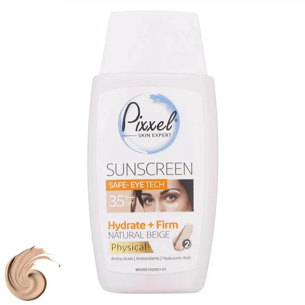 کرم ضد آفتاب بی‌رنگ فیزیکی دور چشم و صورت پیکسل SPF35 حجم 50 میلی‌لیتر