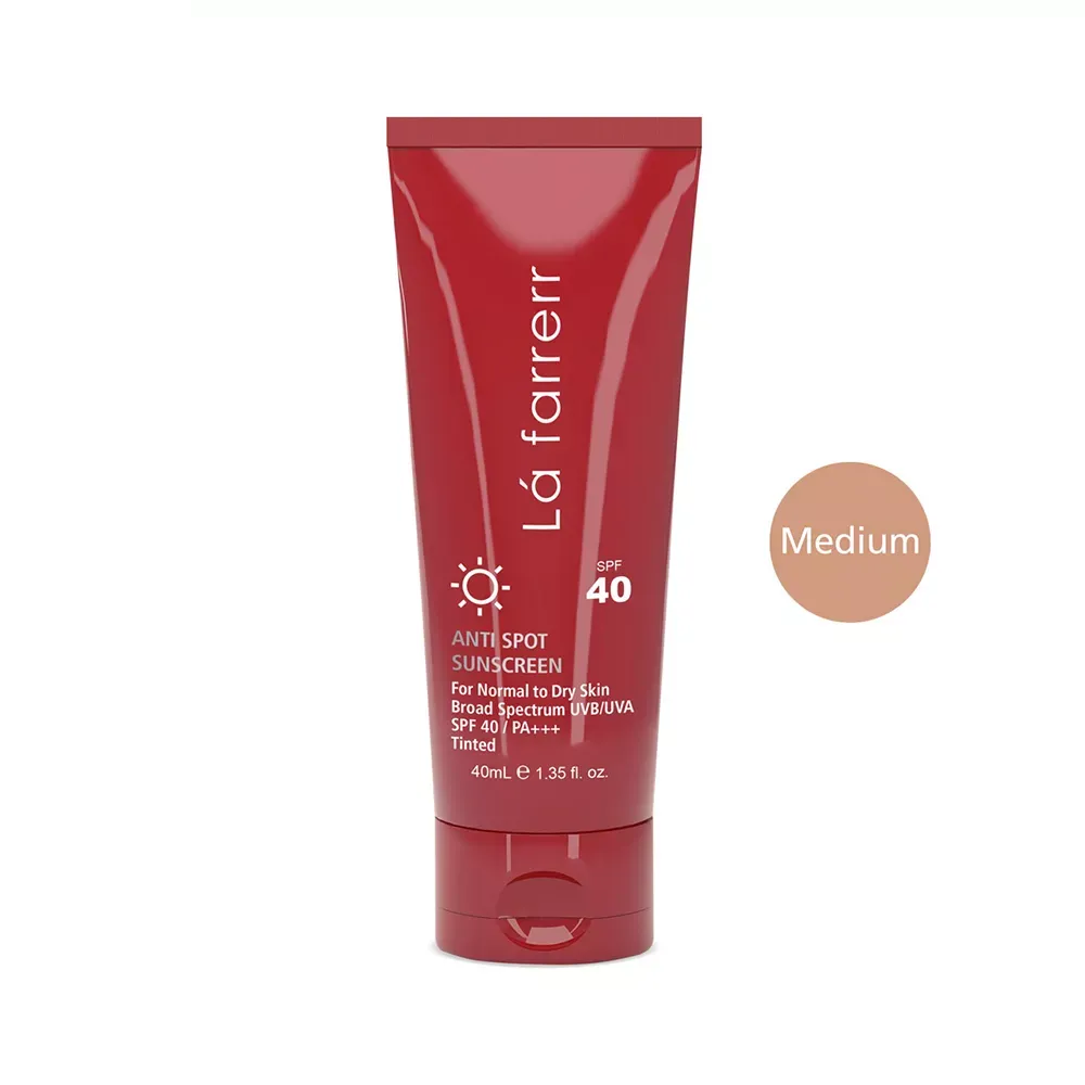 کرم ضد آفتاب و ضد لک رنگی لافارر SPF40-Medium مناسب پوست‌ خشک و معمولی حجم 40 میلی‌لیتر