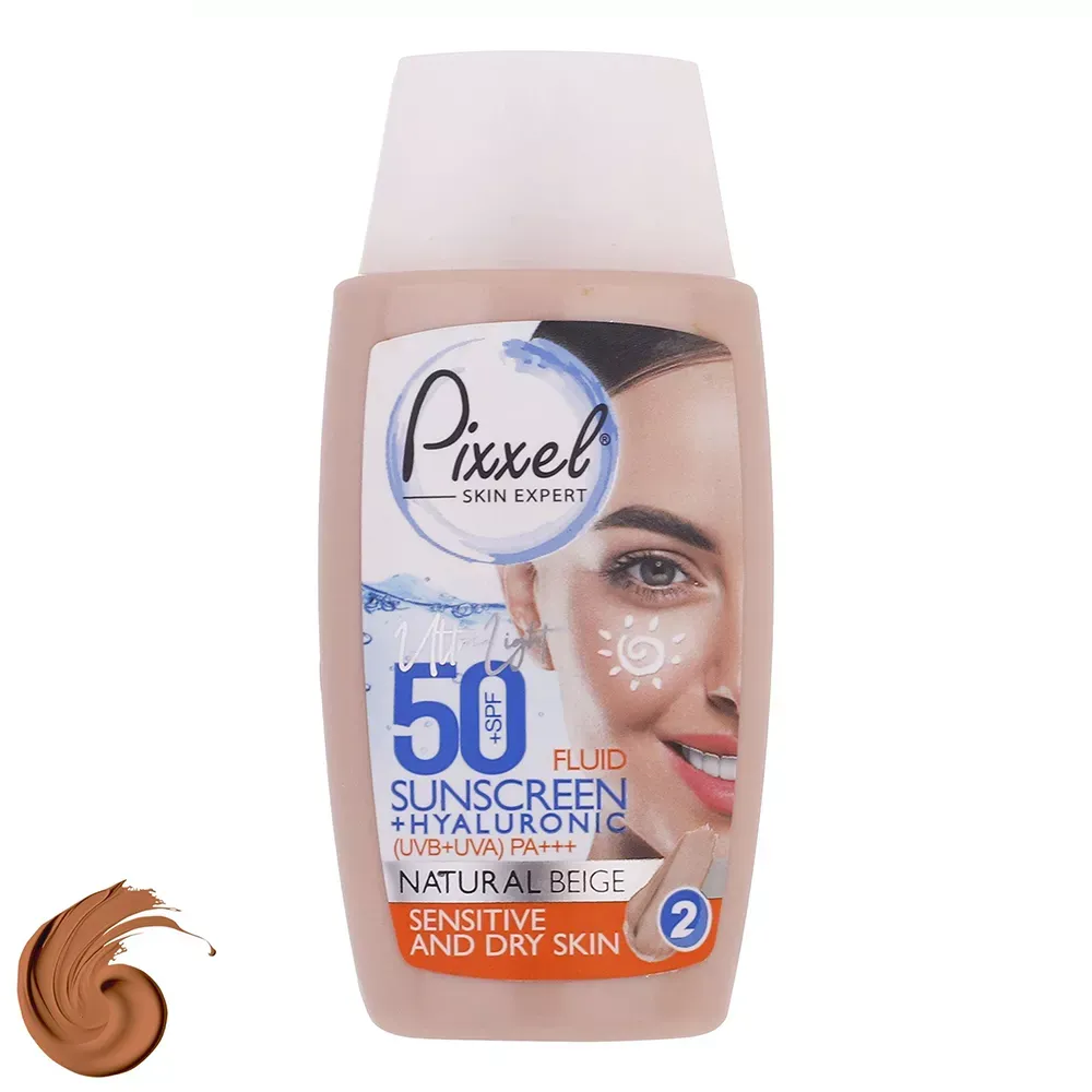 کرم ضد آفتاب رنگی پوست خشک پیکسل SPF50 مدل Natural BEIGE حجم 50 میلی‌لیتر