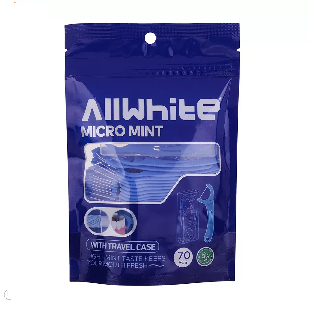 نخ دندان آل وایت مدل micro mint بسته 70 عددی