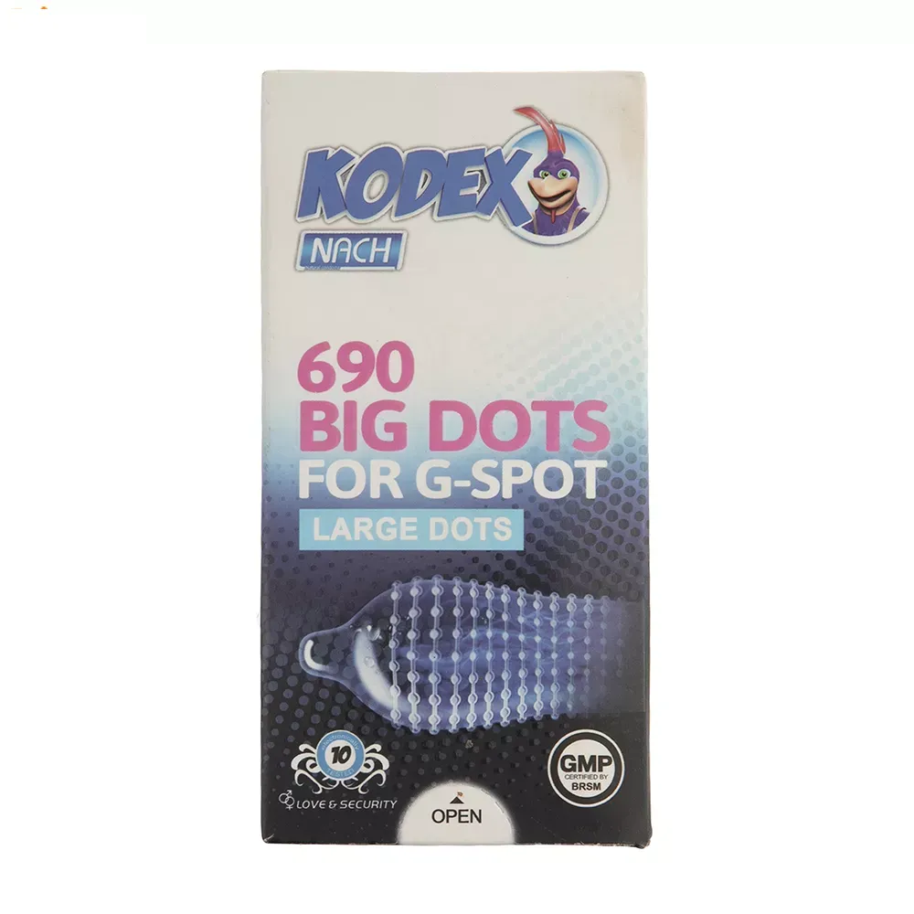 کاندوم کدکس مدل BIG DOTS بسته 10 عددی