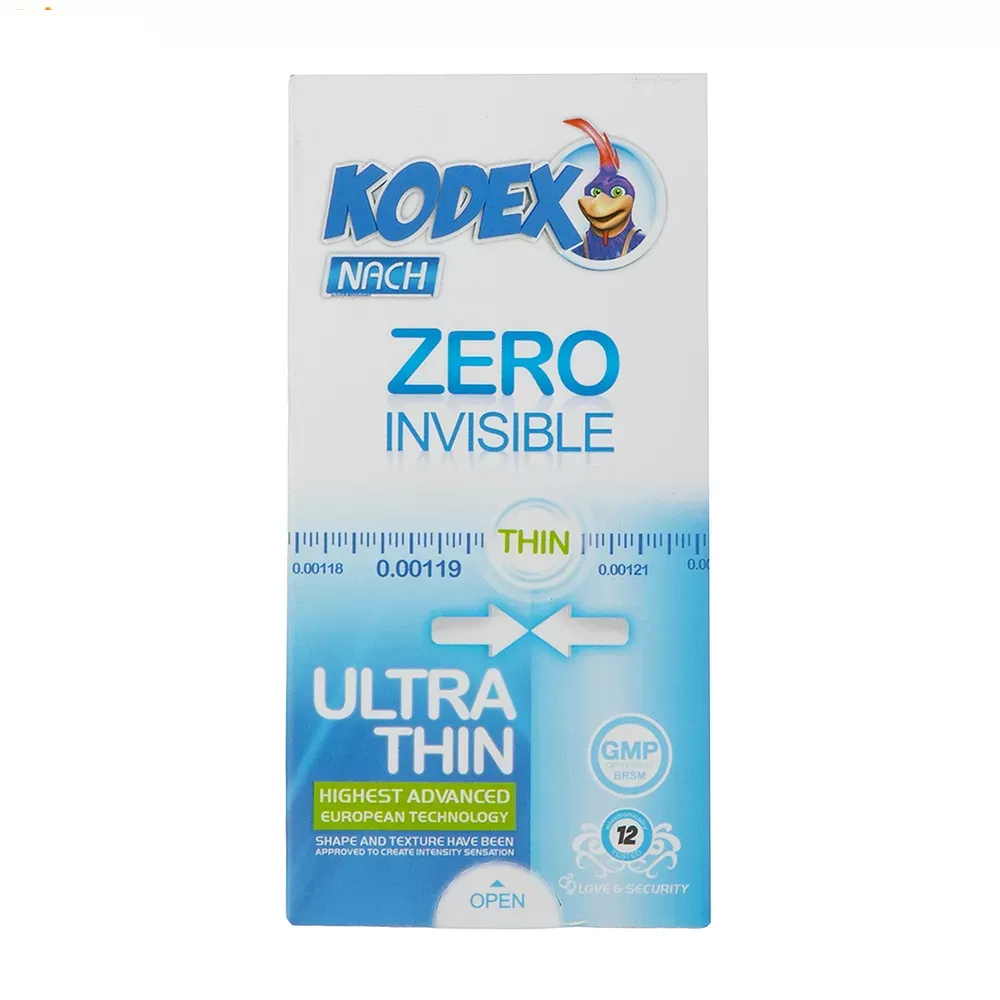 کاندوم کدکس مدل Zero Invisible بسته 12 عددی