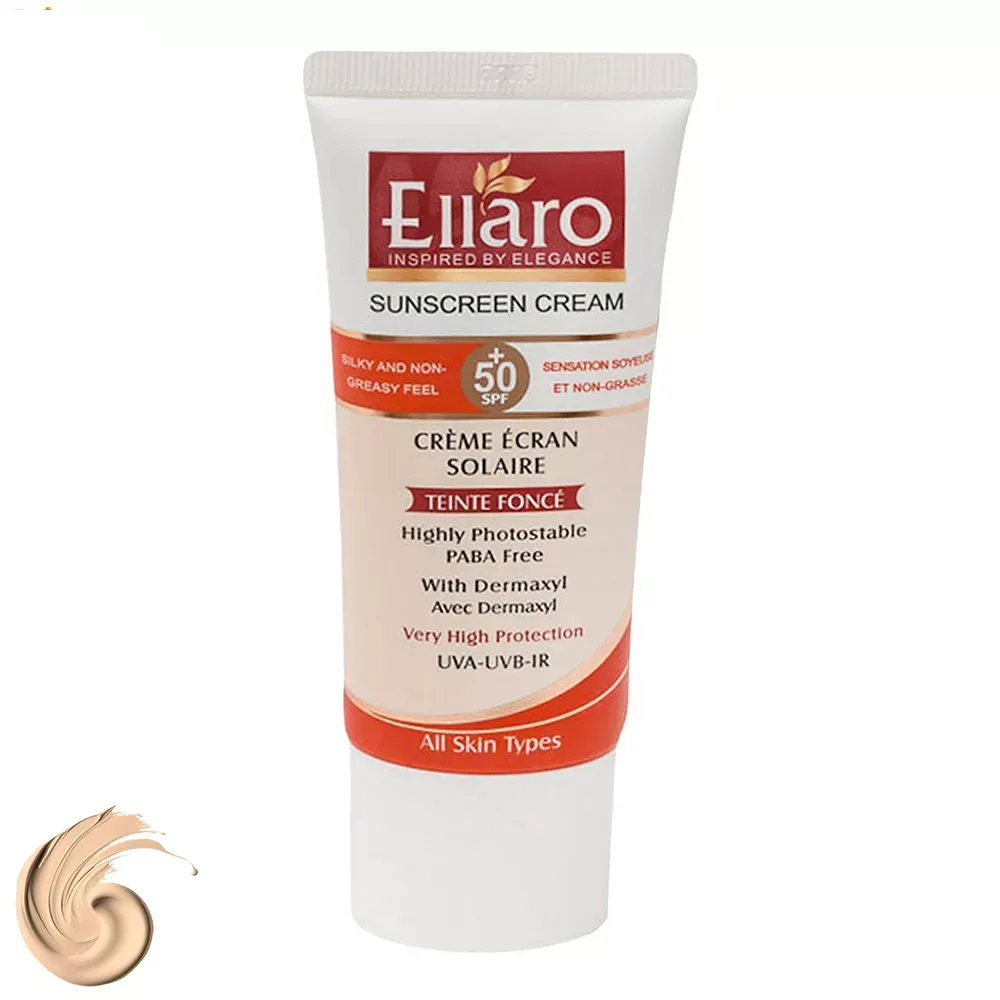 کرم ضد آفتاب رنگی الارو مدل SPF50 محافظ UVA ،UVB، ضد چروک، مناسب انواع پوست تحت لیسانس حجم 50 میلی‌لیتر