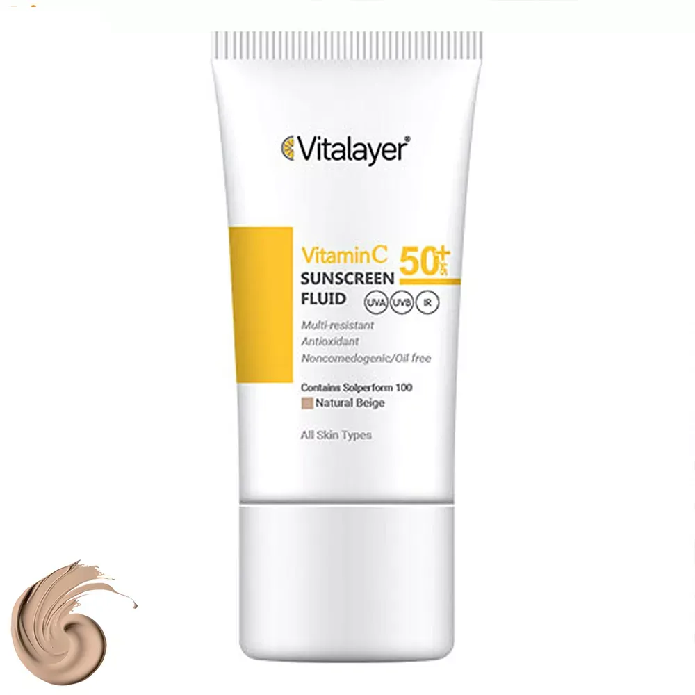 کرم ضد آفتاب رنگی ویتالیر، SPF 50، مدل ویتامین سی