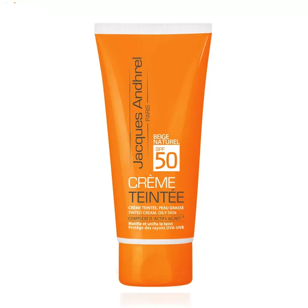 کرم ضد آفتاب رنگی ژاک آندرل پاریس SPF50 مدل TINTED مناسب پوست های چرب حجم 50 میلی لیتر